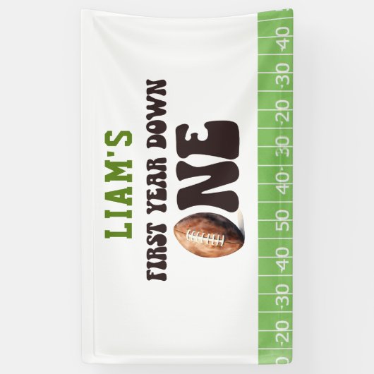 水彩サッカー初年ダウン1歳の誕生日 横断幕 (縦)