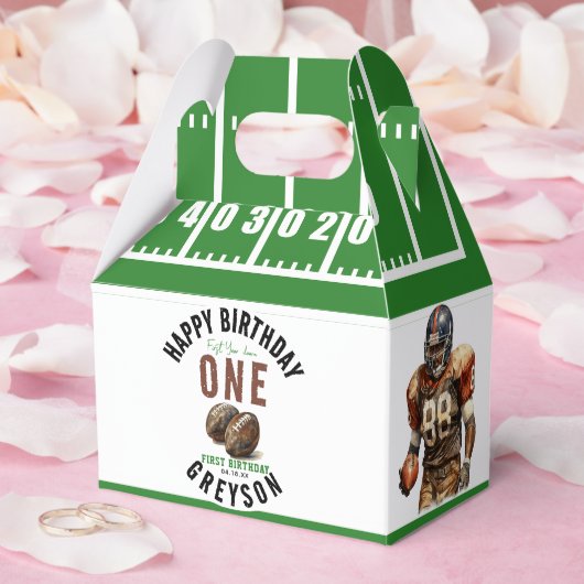 水彩サッカー初年ダウン | 1歳 フェイバーボックス (ウェディング)