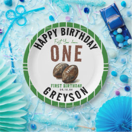 水彩サッカー初年ダウン | 1歳 ペーパープレート