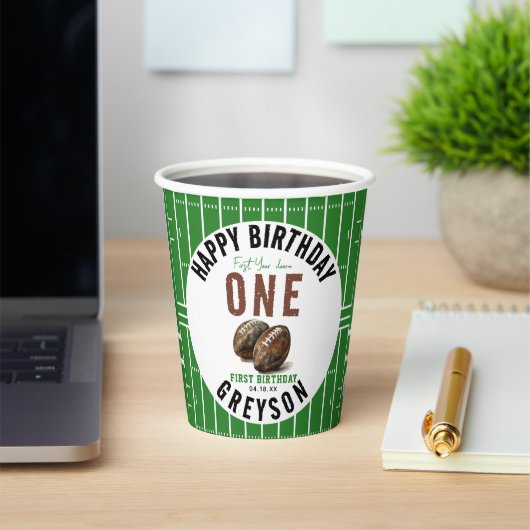 水彩サッカー初年ダウン | 1歳 紙コップ (インサイチュ)