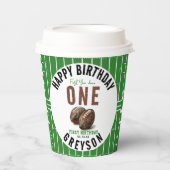 水彩サッカー初年ダウン | 1歳 紙コップ (正面)