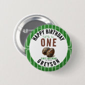 水彩サッカー初年ダウン | 1歳 缶バッジ (正面&裏面)