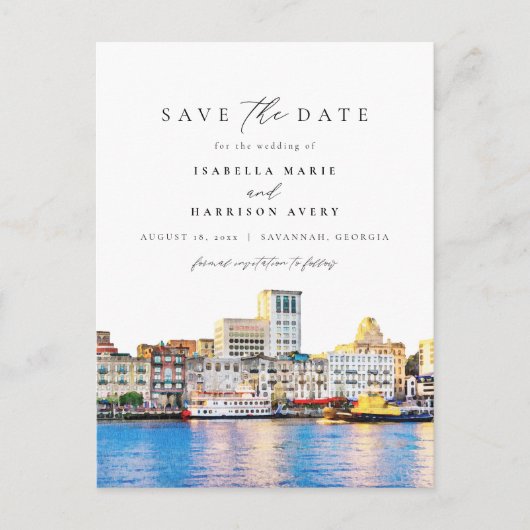 水彩サバンナジョージアのスカイラインの目的地 ポストカード (正面)