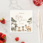 水彩サファリかわいい動物の赤ちゃんシャワー スタンダードカクテルナプキン (インサイチュ)