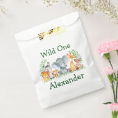 水彩サファリアニマルズワイルドワン誕生日 フェイバーバッグ (封をした状態)