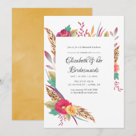 水彩サファリウェディング ブライズメイドのランチョン 招待状