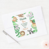 水彩サファリジャングル動物の誕生日感謝 スクエアシール (封筒)