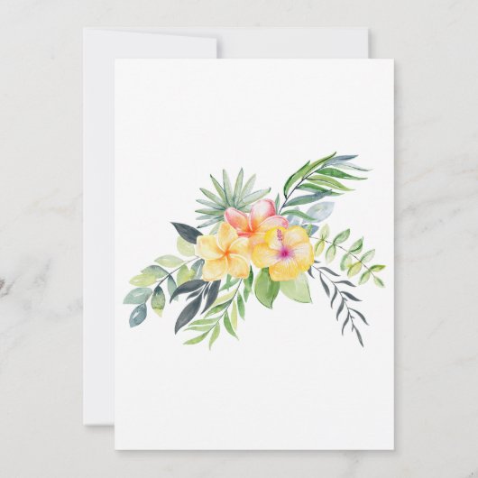 水彩サファリ動物女の子ベビーシャワー 招待状 (裏面)