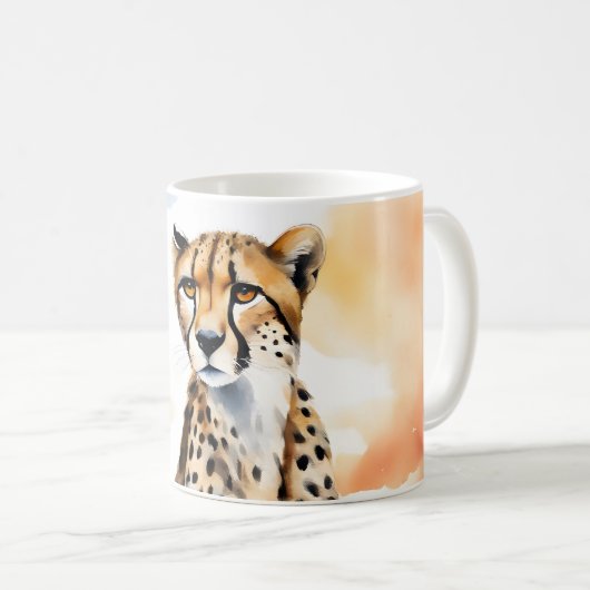 水彩サファリ魅惑的なチーズ コーヒーマグカップ (正面右)