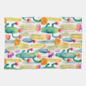 水彩サボスアートデザートサウカラフルォースト キッチンタオル (横)