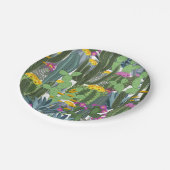 水彩サボテンとサボテンの花  ペーパープレート (アングル)