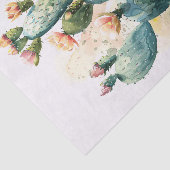 水彩サボテンとピンクの花の切り離 薄葉紙 (詳細)