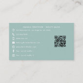 水彩サボテンとピンクフローラ エレガント 名刺 (裏面)