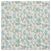 水彩サボテンと三角形パターン ファブリック (見本)