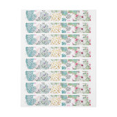 水彩サボテンと三角形パターン ラップアラウンドラベル (シート)