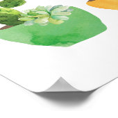 水彩サボテンと多肉性プリント ポスター (角)