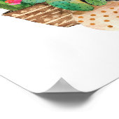 水彩サボテンと多肉植物グループ ポスター (角)