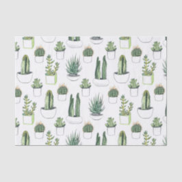水彩サボテンと多肉質 薄葉紙