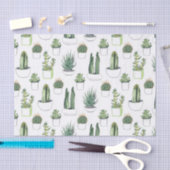 水彩サボテンと多肉質 薄葉紙 (クラフト)
