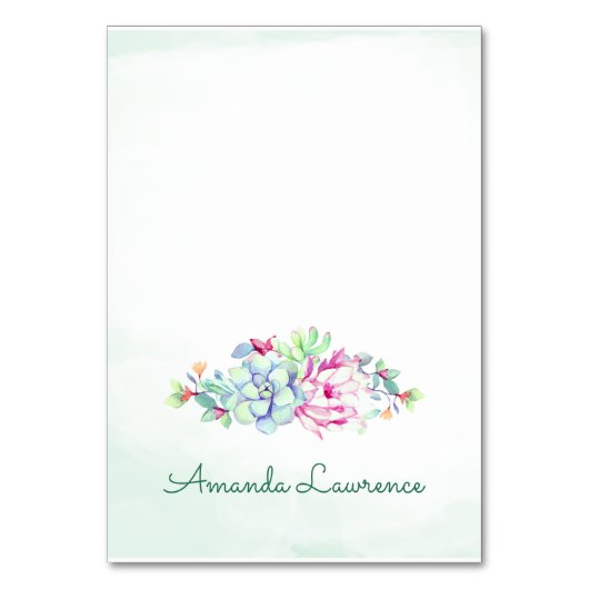 水彩サボテンと多肉類座席表 テーブルナンバー (正面)