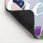 水彩サボテンと紫の花を作成 マウスパッド (コーナー)