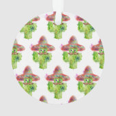 水彩サボテンのアートムスタヒスソンブレロアイズ文字 オーナメント (裏面)