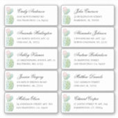 水彩サボテンのゲストの住所。発送ラベル シール (正面)