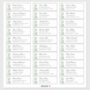 水彩サボテンのゲストの住所。発送ラベル シール