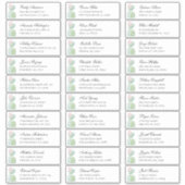 水彩サボテンのゲストの住所。発送ラベル シール (正面)