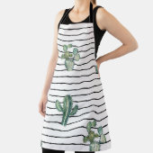 水彩サボテンのシームレスな模様 エプロン (インサイチュ)