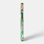 水彩サボテンのシームレスパターン iPhoneケース (左側面)
