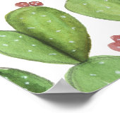 水彩サボテンのシ絵画ームレスパターン ポスター (角)