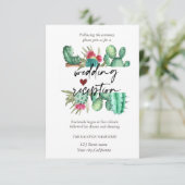 水彩サボテンのドット披露宴 招待状 (スタンド正面)
