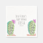 水彩サボテンの植物の手の赤絵を描ちゃんシャワー スタンダードカクテルナプキン (正面)