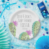 水彩サボテンの植物の手の赤絵を描ちゃんシャワー ペーパープレート (パーティー)