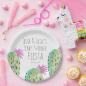 水彩サボテンの植物の手の赤絵を描ちゃんシャワー ペーパープレート (パーティー)