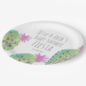 水彩サボテンの植物の手の赤絵を描ちゃんシャワー ペーパープレート (アングル)