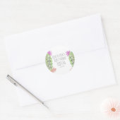 水彩サボテンの植物の手の赤絵を描ちゃんシャワー ラウンドシール (封筒)