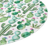 水彩サボテンの植物パターン カッティングボード (角)