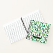 水彩サボテンの植物パターン ノートブック (内部)