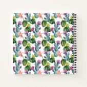 水彩サボテンの絵柄 ノートブック (裏面)