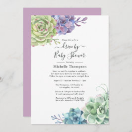 水彩サボテンはシャワーで駆動 招待状