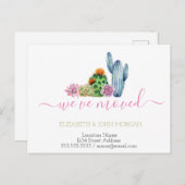 水彩サボテンを移動 案内ポストカード (正面/裏面)