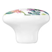 水彩サボテンアートパターン セラミックノブ (側面)