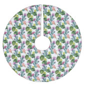 水彩サボテンアートパターン ブラッシュドポリエステルツリースカート (正面)