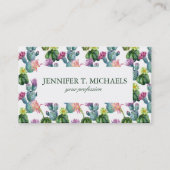 水彩サボテンアートパターン 名刺 (正面)