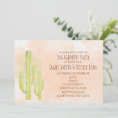 水彩サボテンシンプル招待状 招待状 (スタンド正面)