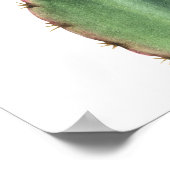 水彩サボテンピンクの花ポスター ポスター (角)