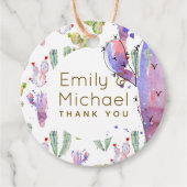 水彩サボテンフィエスタ感謝祭 名前付きギフト フェイバータグ (正面)