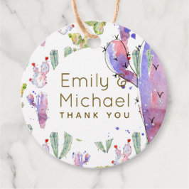水彩サボテンフィエスタ感謝祭 名前付きギフト フェイバータグ